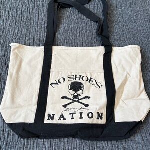 No Shoes Nation Canvas Tote Bag - Black and Cream